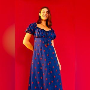 Farm Rio Strawberry midi dress NWT